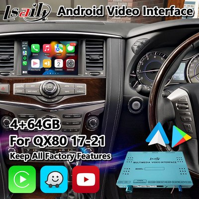 Lsailt Android Mobil GPS Navigasi Antarmuka Video Multimedia untuk Infiniti QX80 2017-2021