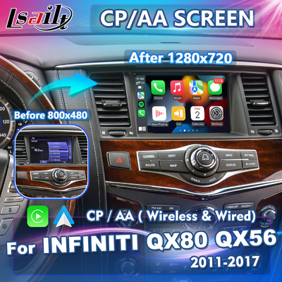 Nirkabel Android Auto Carplay Layar HD 8 Inci untuk Infiniti QX80 QX56 2011-2017
