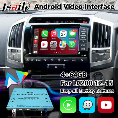 Antarmuka Video Android Carplay untuk Toyota Land Cruiser LC200 2013-2015 Dengan Navigasi GPS Youtube