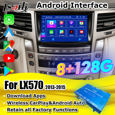 Lsailt CarPlay Android Interface Box untuk Lexus LX LX570 LX460d 2013-2021 8+128G Termasuk NetFlix, YouTube