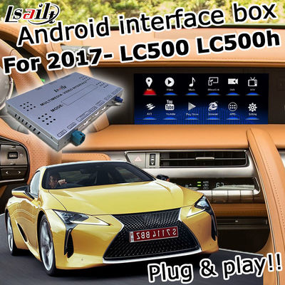 Lexus LC500 LC500h GPS Navigation Box antarmuka video carplay nirkabel opsional dan android auto youtube Google play