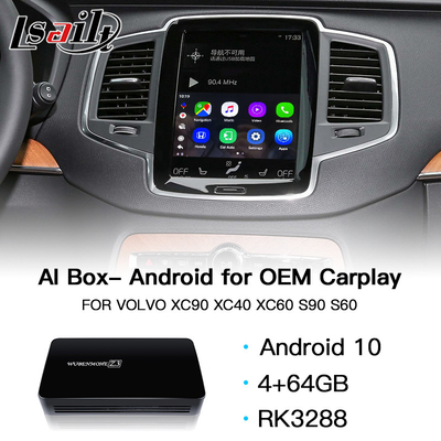 Android 10 64 GB GPS Navigasi Video Antarmuka USB Carplay AI Box Untuk Volvo XC40 XC60 XC90 S90 S60