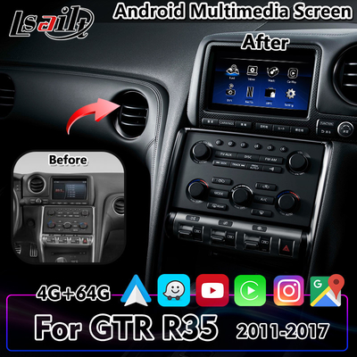 Lsailt 7 Inch Android Carplay Car Multimedia Screen Untuk Nissan GTR R35 2011-2017
