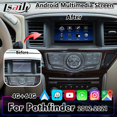 Lsailt Android Carplay Video Antarmuka Layar Multimedia Mobil untuk Nissan Pathfinder R52