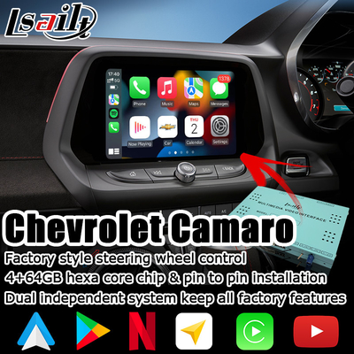 4 + 64GB Android Auto carplay Video Interface Kontrol Suara Untuk Chevrolet Camaro 2016-2019