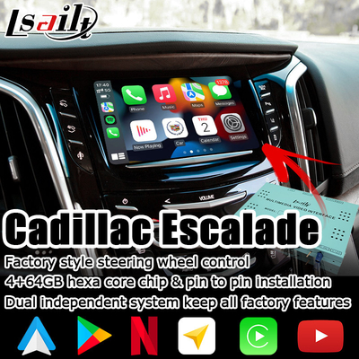 Antarmuka video kotak navigasi carplay nirkabel otomatis Android untuk Cadillac Escalade
