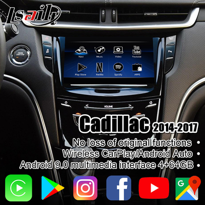 Antarmuka Video Multimedia 4GB untuk Cadillac ATS XTS SRX dengan CarPlay Nirkabel, Google Map, Waze, PX6 RK3399