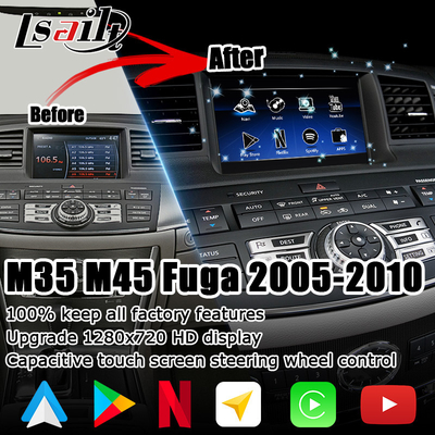 Layar sentuh multi jari Infiniti M35 M45 Nissan Fuga HD meningkatkan antarmuka video otomatis android carplay