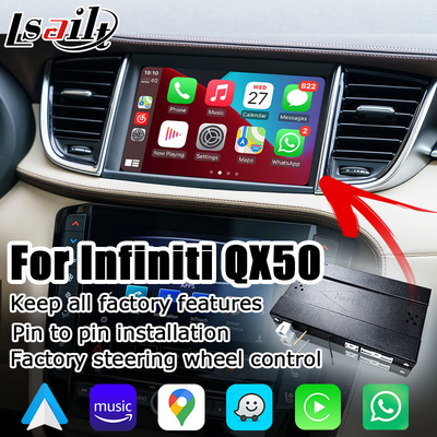Kotak media Carplay Android Auto Nirkabel untuk peningkatan OEM Infiniti QX50 2018