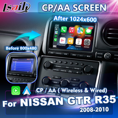 Lsailt 7 Inci Wireless Carplay Android Auto HD Layar untuk Nissan GTR R35 GT-R JDM 2008-2010
