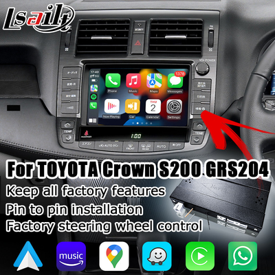 Toyota Crown S200 GRS204 URS206 UZS207 Atlet Majesta 2008-2012 Wireless carplay android auto OEM peningkatan gaya