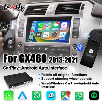 Pasang dan Mainkan Antarmuka CarPlay untuk Lexus GX460 2014-2021 LX570 RX NX dengan Android Auto Nirkabel