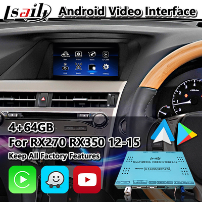 Antarmuka Video Carplay Android Lsailt untuk Kontrol Mouse Lexus RX270 RX350 RX450h 2012-2015
