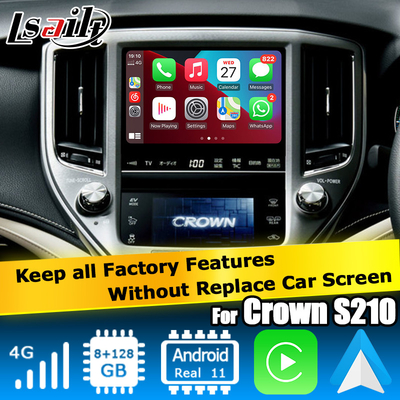 8+128GB Toyota Crown Android Carplay antarmuka generasi ke-14 AWS214 GWS215 S210 didukung oleh Qualcomm