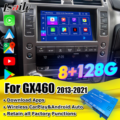 8+128GB Android 11 Lexus Video Interface untuk GX460 2014-2021 Termasuk Wireless CarPlay, Android Auto