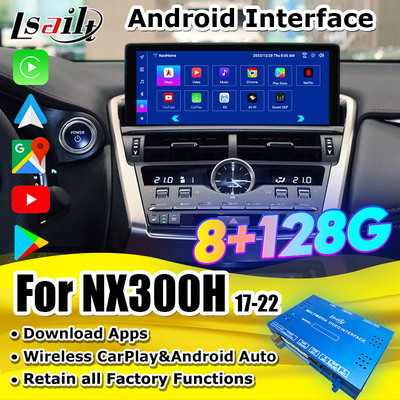 Lsailt 8+128G Qualcomm Android Interface untuk Lexus NX NX200H NX300 2013-2021 Termasuk YouTube, NetFlix, CarPlay