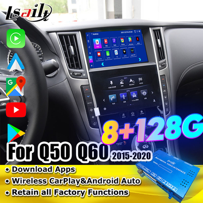 Lsailt Android Infotainment Module untuk Infiniti Q50 Q60 2014-2020 Antarmuka CarPlay, Kotak Navigasi Android