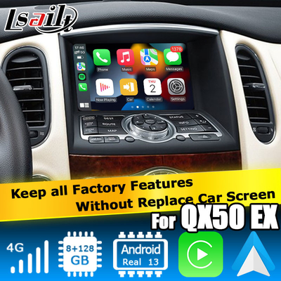 Infiniti QX50 / EX EX35 EX37 Mobil android 13 Kotak antarmuka sistem Dengan carplay android auto display Lsailt