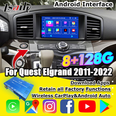 Lsailt Android 13 Smart Android Infotainment Module untuk Nissan Quest 2011-2022 Mendukung Wireless CarPlay, NetFlix