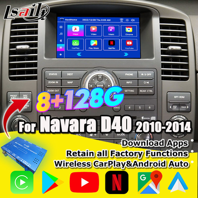 Lsailt Android 13 Smart Infortainment Interface untuk Nissan Navara D40, Pathfinder R51 dengan Wireless CarPlay, NetFlix