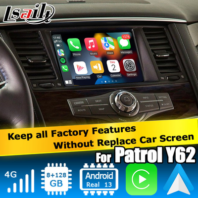 Nissan Patrol Armada Y62 Android 13 Qualcomm 8+128GB Carplay android kotak antarmuka video otomatis