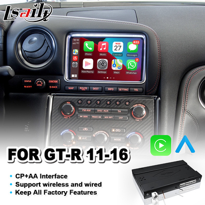 Lsailt Android Auto CP AA OEM Integrasi Video Interface Carplay untuk Nissan GTR GT-R R35 2011-2016