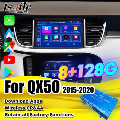 8+128G Android Navigation Box Modul Infotainment untuk Infiniti QX50 2018-2020 EX QX80 dengan Wireless CarPlay, Antarmuka Android