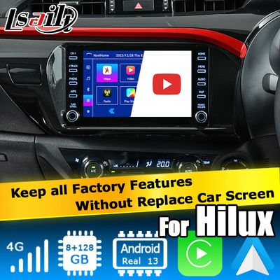Toyota Hilux Android 13 antarmuka video multimedia nirkabel carplay android auto touch 3