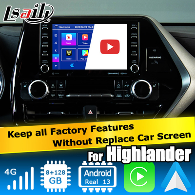 Car Video Interface nirkabel carplay android auto Android 13 TOYOTA Highlander