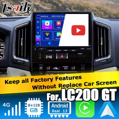 Antarmuka video Android 13 untuk Toyota Land Cruiser LC200 GXR dengan tampilan belakang WiFi carplay android auto
