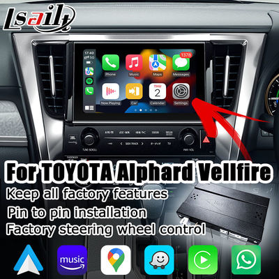 Kotak Carplay android auto gaya OEM murni seri Toyota Alphard Vellfire AH30 model 2015-2022