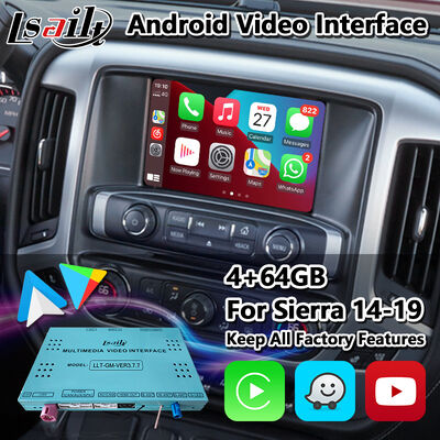 Lsailt Android Multimedia Video Interface untuk 2014-2019 GMC Sierra 1500 2500 3500 Sistem Intellilink dengan Carplay