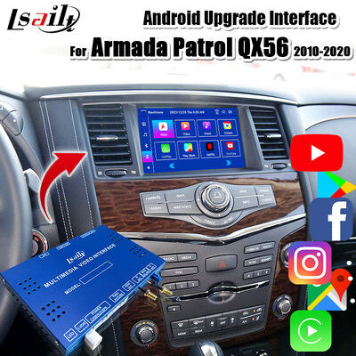Modul Multimedia Android 13 untuk Upgrade Layar OEM Armada Patrol Y62 Quest dengan Wireless CarPlay, YouTube, Google Map