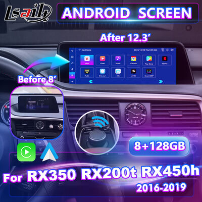 Lsailt Android Carplay Multimedia Interface Screen untuk 2016-2019 Lexus RX Knob RX350 RX450h RX200t RX300