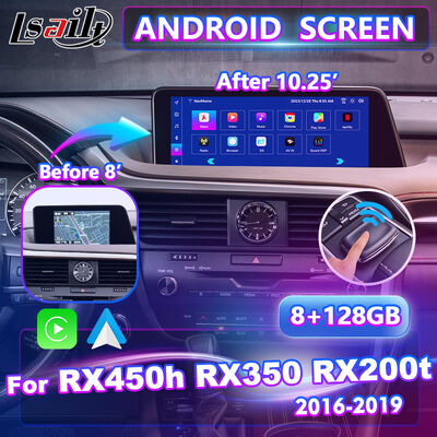 Layar Carplay Multimedia Android Lsailt untuk 2016-2019 Lexus RX RX450h RX350 RX200t RX300 RX450L RX350L