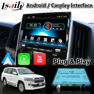 Antarmuka Video Carplay Android 4+64GB untuk Toyota Land Cruiser LC200 LC-GT GXR 2018-2021 Touch 3