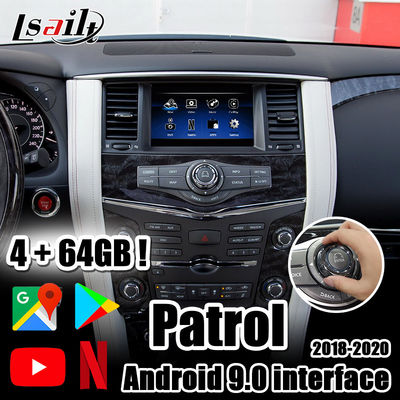 Lsailt 4G Android 9.0 CarPlay &amp; antarmuka video multimedia dengan YouTube, Netflix untuk Nissan Patrol 2018-2021