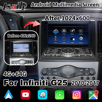 Lsailt 7 Inci Mobil Multimedia Menampilkan Layar Carplay Untuk Infiniti G25 Q40 Q60