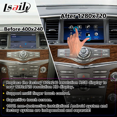 Layar Multimedia Mobil Lsailt untuk Nissan Patrol Y62 2011-2017 Dengan Wireless Android Auto Carplay