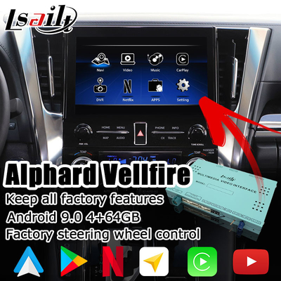 Antarmuka multimedia carplay nirkabel otomatis Android untuk Toyota Alphard Vellfire JBL