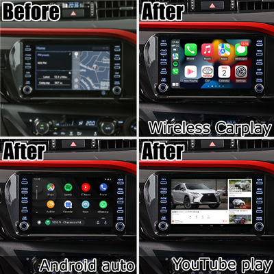 Toyota Hilux Android 13 antarmuka video multimedia nirkabel carplay android auto touch 3