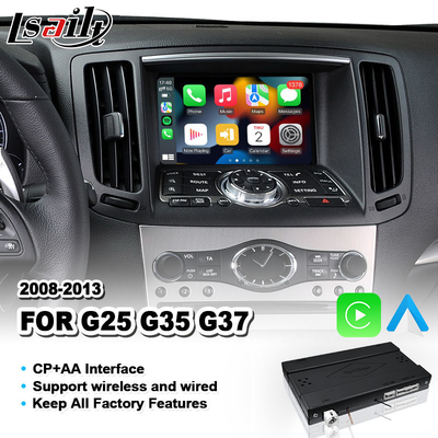 Wireless Android Auto Carplay Interface untuk Infiniti G25 G35 G37 Skyline 370GT 350GT (V36) Tahun 2008-2013