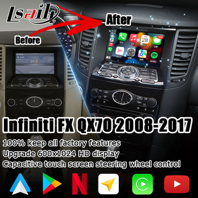 INFINITI QX70 FX35 FX37 HD upgrade layar carplay nirkabel android auto IT06