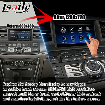 Layar sentuh multi jari Infiniti M35 M45 Nissan Fuga HD meningkatkan antarmuka video otomatis android carplay
