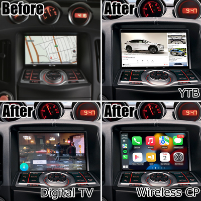 Nissan 370z layar HD nondestruktif Youtube carplay nirkabel peningkatan otomatis android