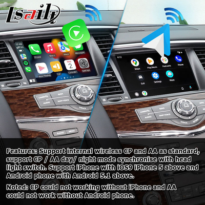 Upgrade layar sentuh Nissan Patrol Y62 2010-2016 dengan antarmuka video youtube android auto carplay