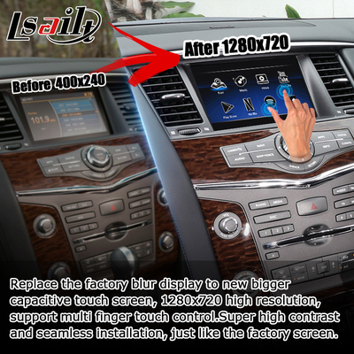 Upgrade layar sentuh Nissan Patrol Y62 2010-2016 dengan antarmuka video youtube android auto carplay
