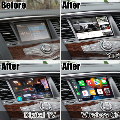 Upgrade layar sentuh Nissan Patrol Y62 2010-2016 dengan antarmuka video youtube android auto carplay