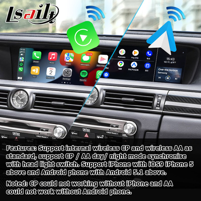 Antarmuka mobil android carplay nirkabel untuk Lexus GS450h GS350 GS200t oleh Lsailt
