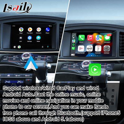 Layar Multimedia Mobil CarPlay Nirkabel untuk Nissan Elgrand Patrol, Armada Infiniti QX dengan Navigasi GPS, Android Auto